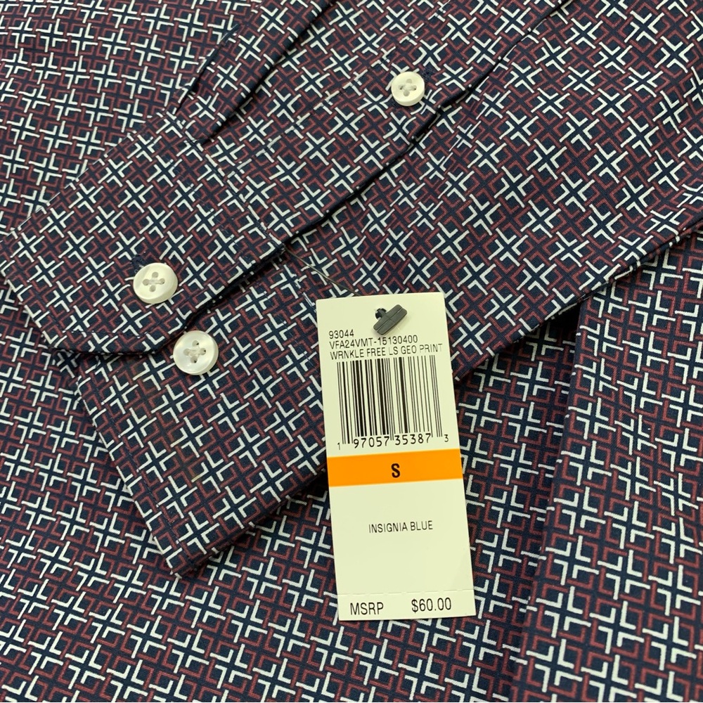 Van Heusen Long Sleeve Dress Shirt Patterned Size Small NWT Office Business - Picture 3 of 4